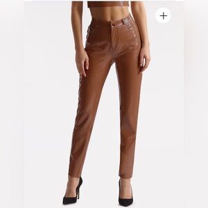Faux Patent Leather Five Pocket Pant Cinnamon XS